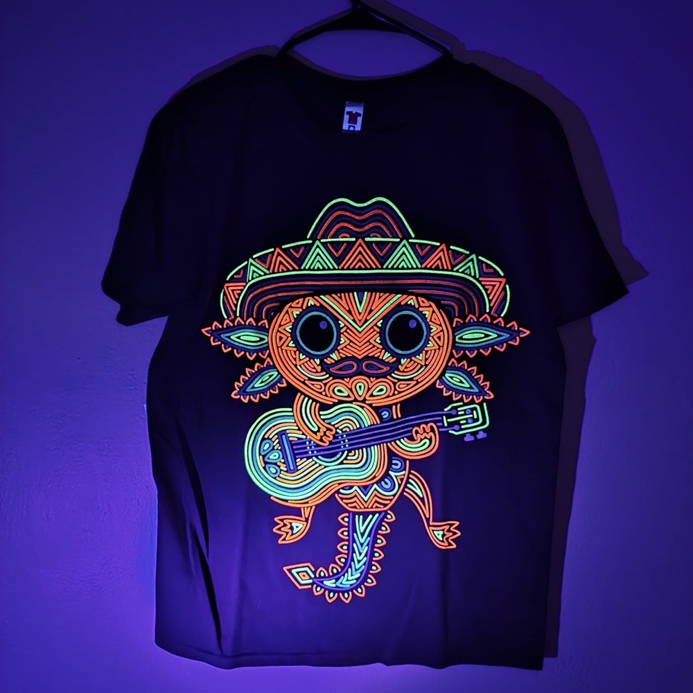 Neon Musician Axolotl Shirt